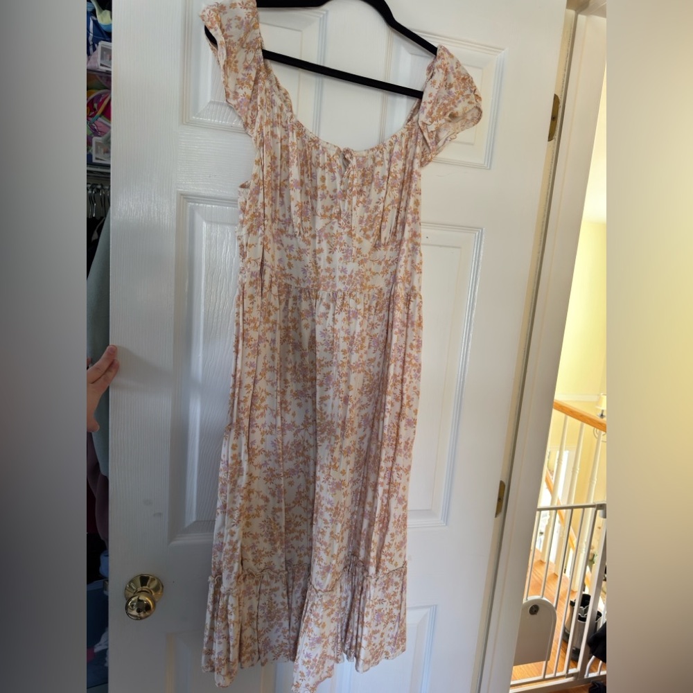 Arizona Jean Co Floral Maxi Dress with Ruffle Sleeves XXL